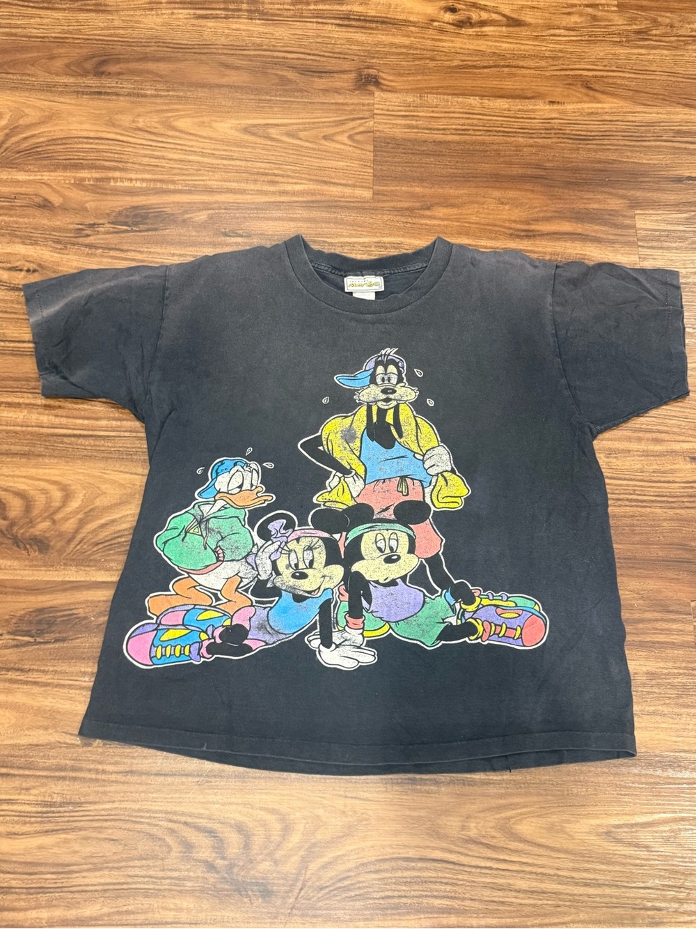 Vintage 90s Disney Mickey's Workout Wear Jacques Moret T Shirt Ritz Faded